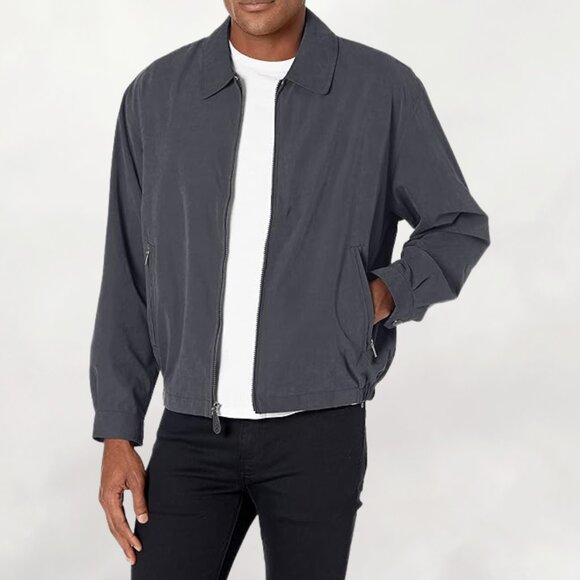 NWT -  London Fog Auburn Light Weight H20-Resistant Zip Front Golf Jacket - Iron - Picture 2 of 6